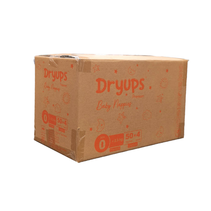 Dryups Premium Nappies Unisex Size 0 (<2.5kg) Premature