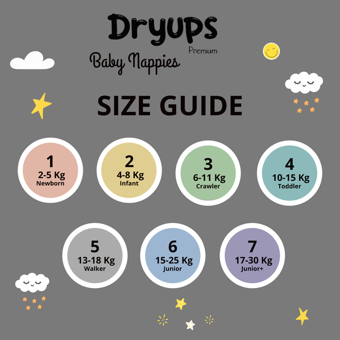 Sample Pack - Dryups Premium Nappies (2pcs)