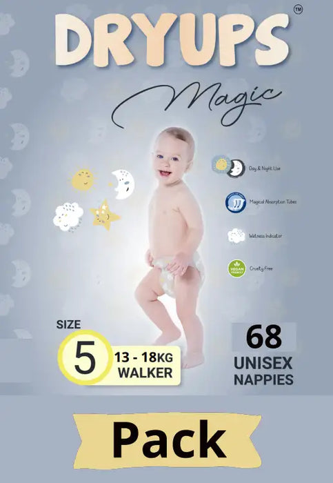 Dryups Magic Nappies Unisex Walker Size 5 (13-18kg)