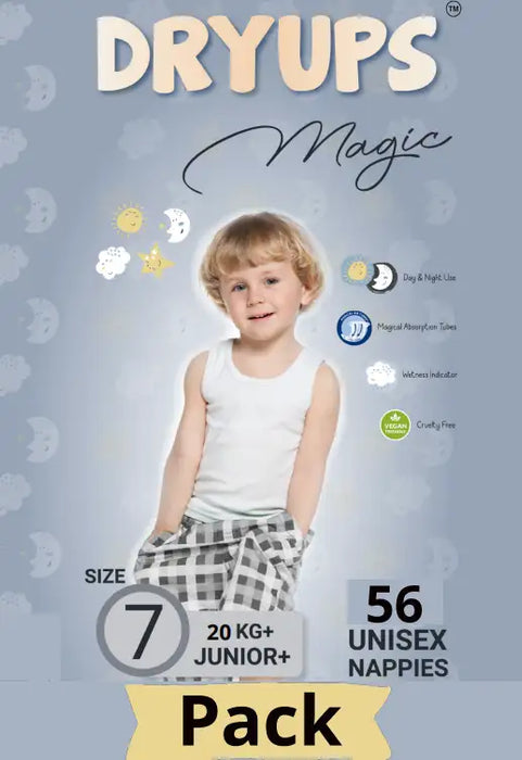Dryups Magic Nappies Unisex Size 7 Junior+ (20kg+)
