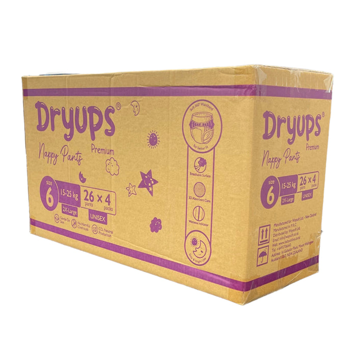 Dryups Premium Nappy Pants Unisex Size 6 2X-Large (15-25kg)