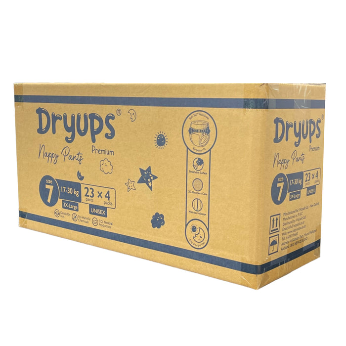 Dryups Premium Nappy Pants Unisex Size 7 3X-Large (17-30kg)