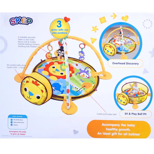 3-in-1 Baby Activity Gym Mat & Ball Pit LION - 88969 - Babyonline