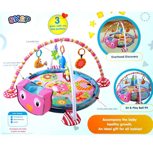 3-in-1 Baby Activity Gym Mat & Ball Pit OWL - 88970 - Babyonline