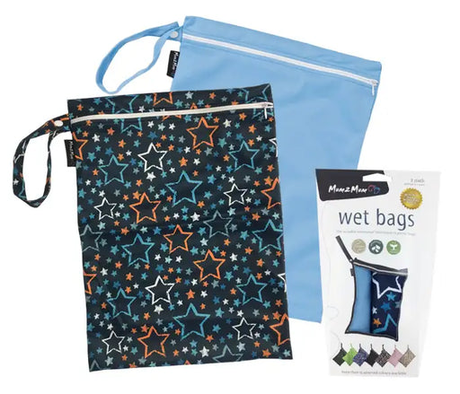 Mum2Mum Wet Bags Twin Pack - STARS/SKY BLUE - Babyonline