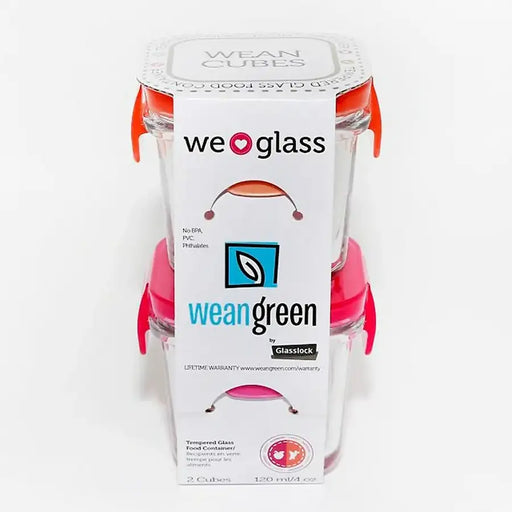 Wean Green Glass Wean Cube 2 Pack - RASPBERRY & CARROT - Babyonline