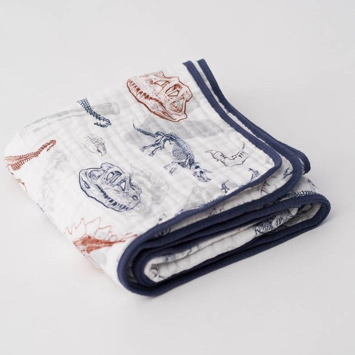 Little Unicorn Big Kids COTTON Muslin Quilt 150x180cm- Paleontologic