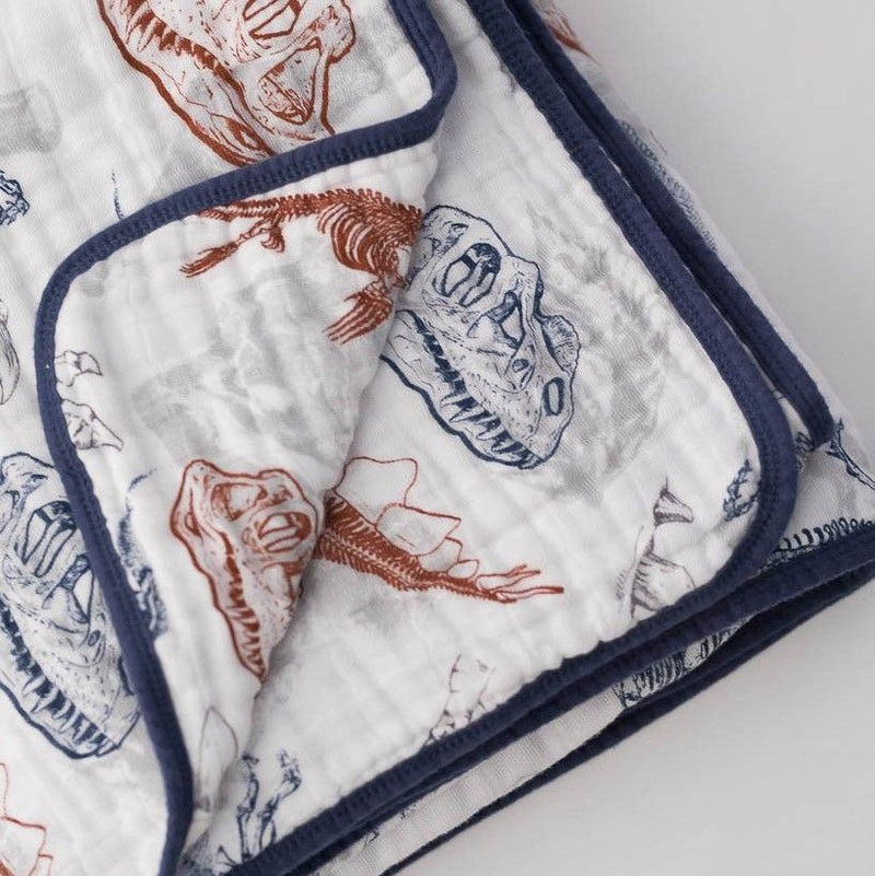 Little Unicorn Big Kids COTTON Muslin Quilt 150x180cm- Paleontologic