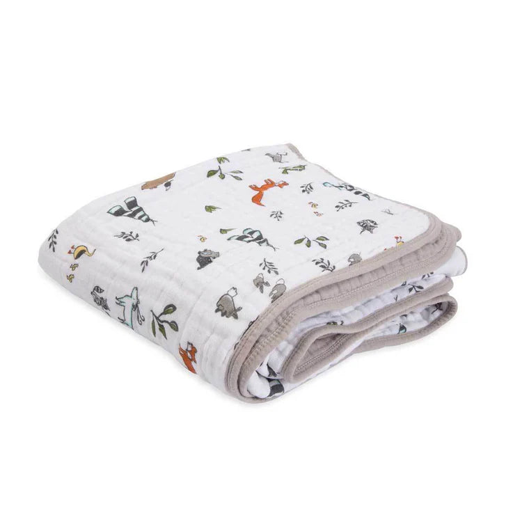 Little Unicorn COTTON Muslin Quilt 120x120cm *CLEARANCE*