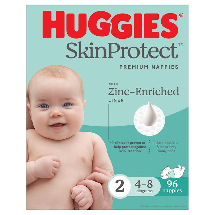 Huggies SkinProtect Premium Nappies Size 2 Jumbo 96 Pack