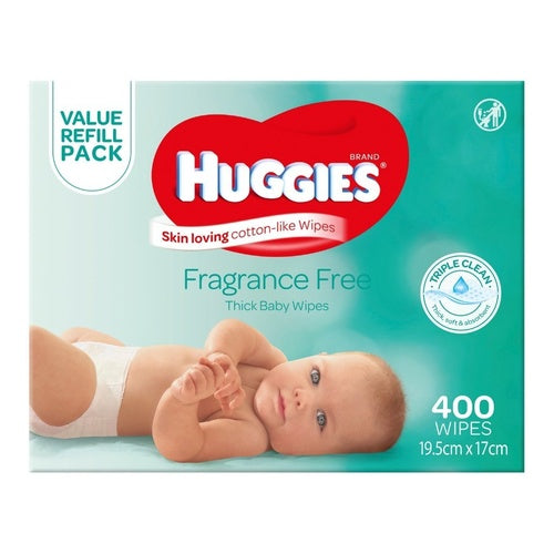 Huggies Baby Wipes Fragrance Free MEGA BOX (400 Wipes)