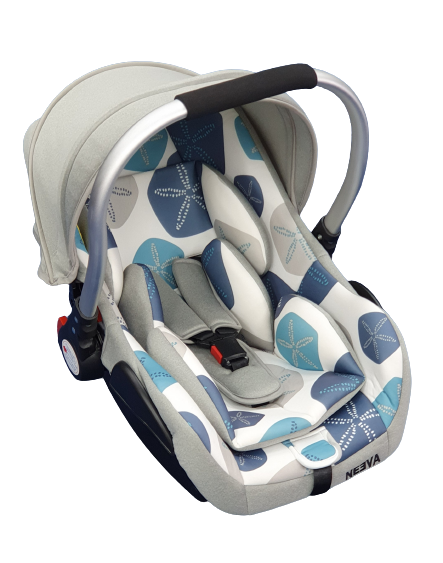 Neeva CLIO 3-Wheel Stroller & Neeva Capsule with Aluminum Handle - Light Grey & blue + FREE STOLLER RAIN COVER