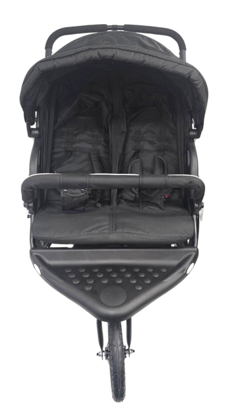 Teina 3-Wheel Twin Stroller - Black