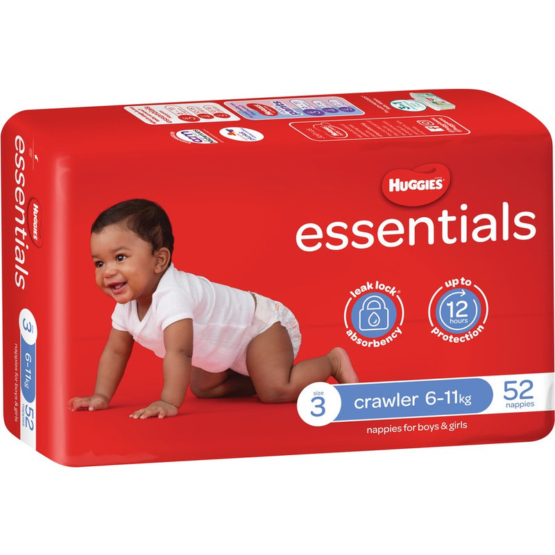 Huggies Essentials Value Box - Size 3 (6-11 kg) 208 Nappies