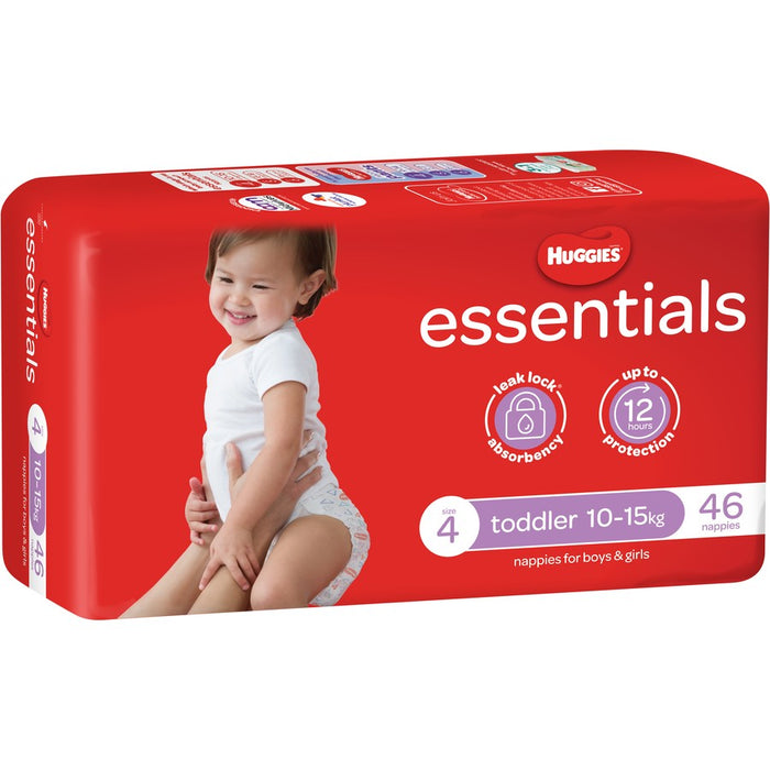 Huggies Essentials Value Box - Size 4 (10-15 kg) 184 Nappies