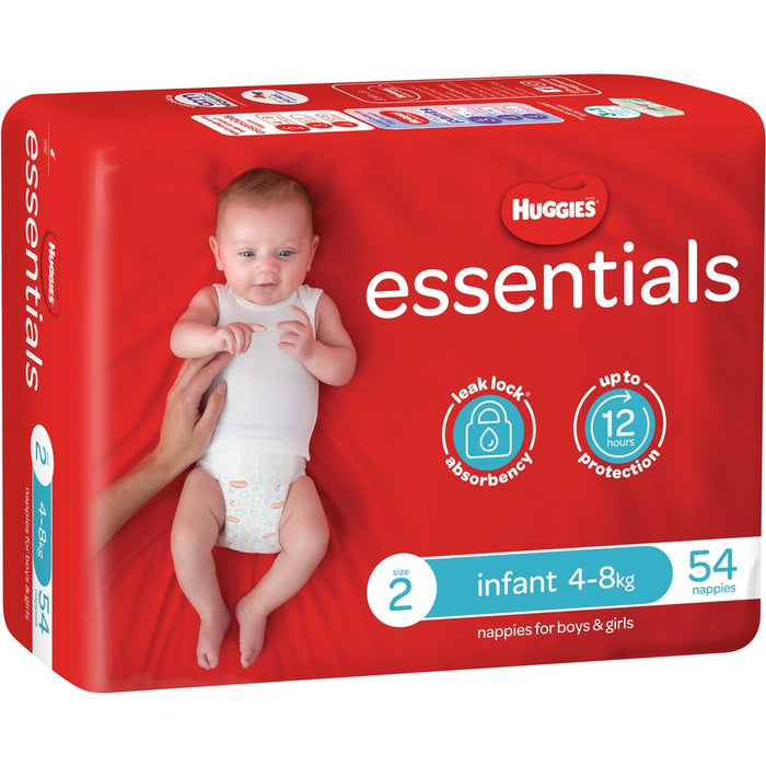 Huggies Essentials Value Box - Size 2 (4-8 kg) 216 Nappies
