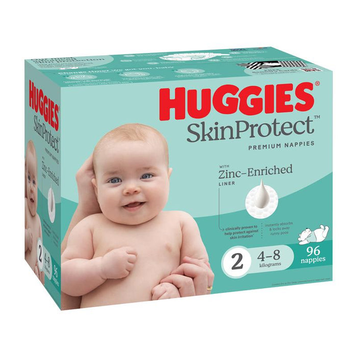 Huggies SkinProtect Premium Nappies Size 2 Jumbo 96 Pack