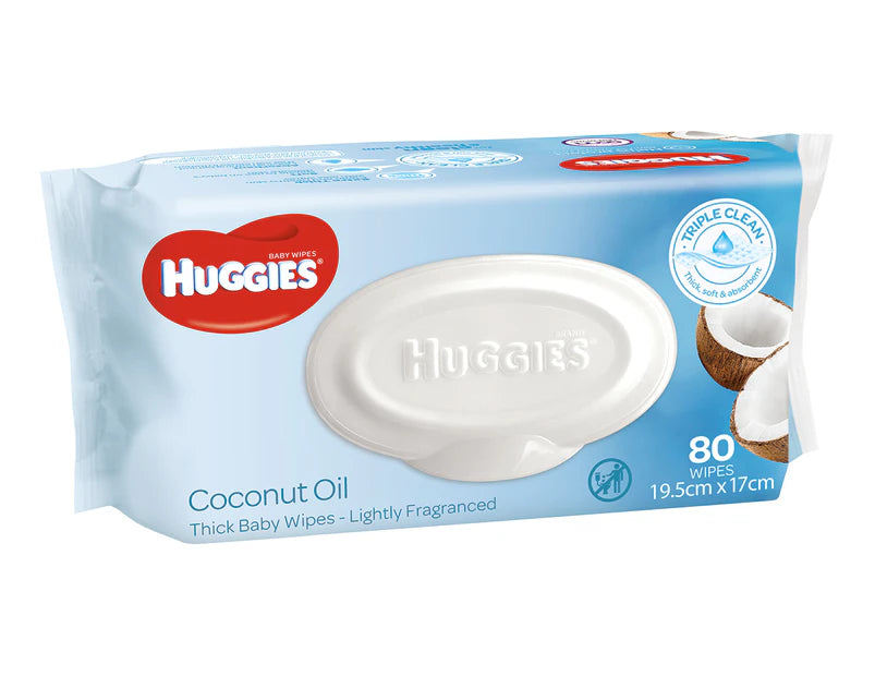 Huggies Baby Wipes Coconut Oil (80 Wipes)