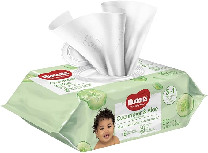 Huggies Baby Wipes Cucumber & Aloe (80 Wipes)