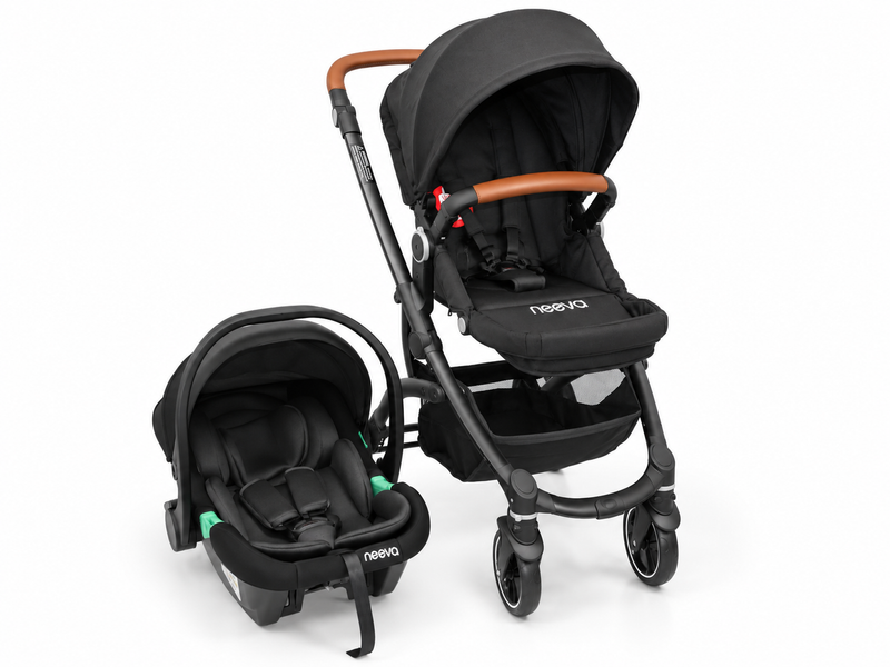 Neeva Carina Stroller* & Neeva I-Size Capsule- Black/Grey (IC377)