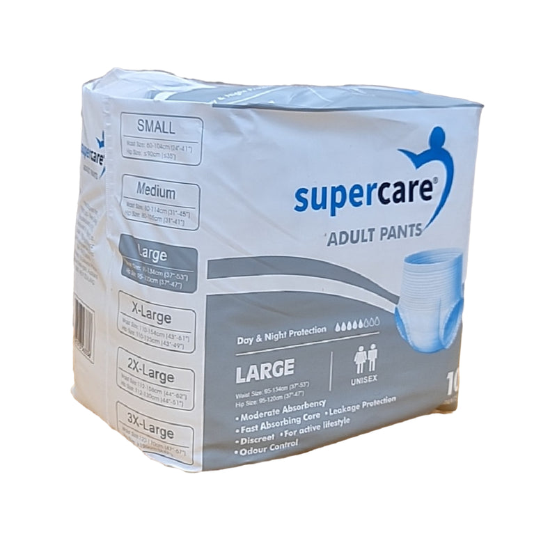 SuperCare Adult Disposable Pants Size Large - Day & Night Protection