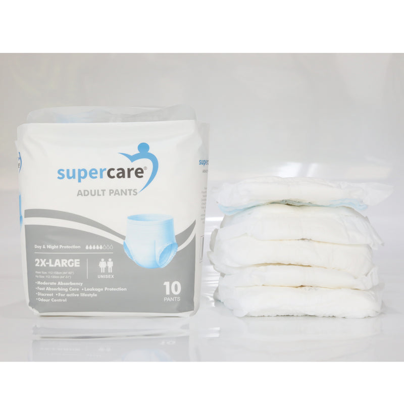 SuperCare Adult Disposable Pants Size 2XLarge - Day & Night Protection