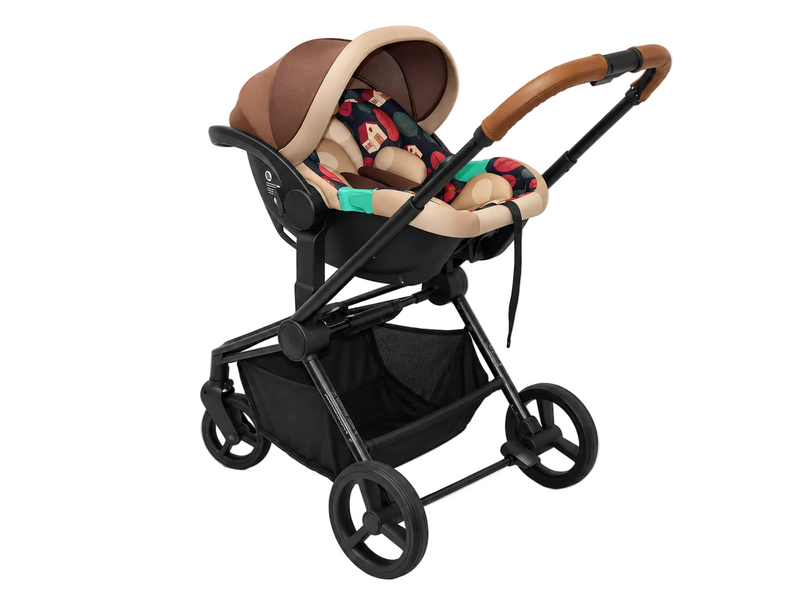 Neeva FORTE 4-Wheel Stroller & Neeva I-Size Royal Fawn Infant Capsule-Brown (IC377-BROWN) Bundle