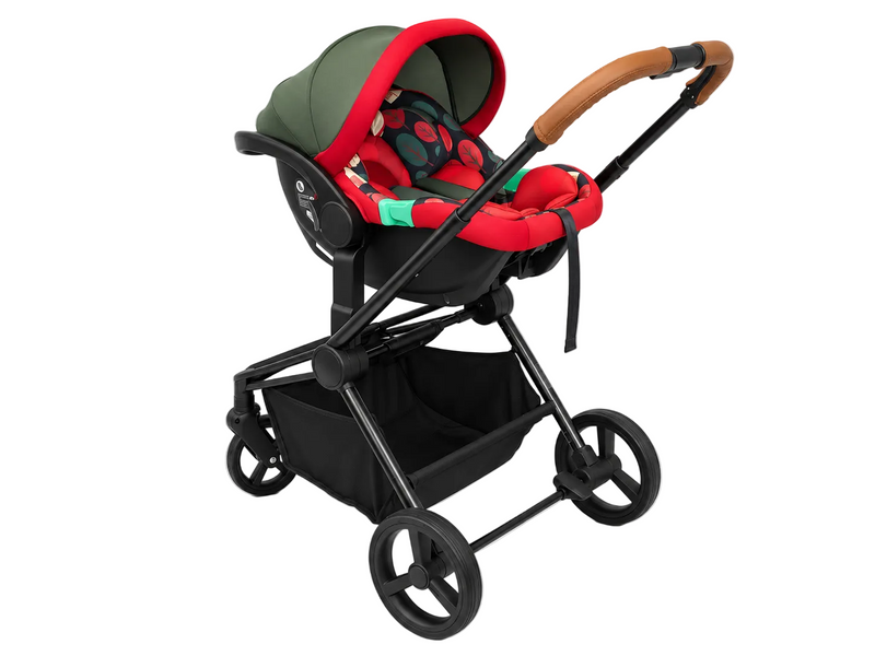 Neeva FORTE 4-Wheel Stroller & Neeva I-Size Royal Fawn Infant Capsule-Red (IC377-RED) Bundle