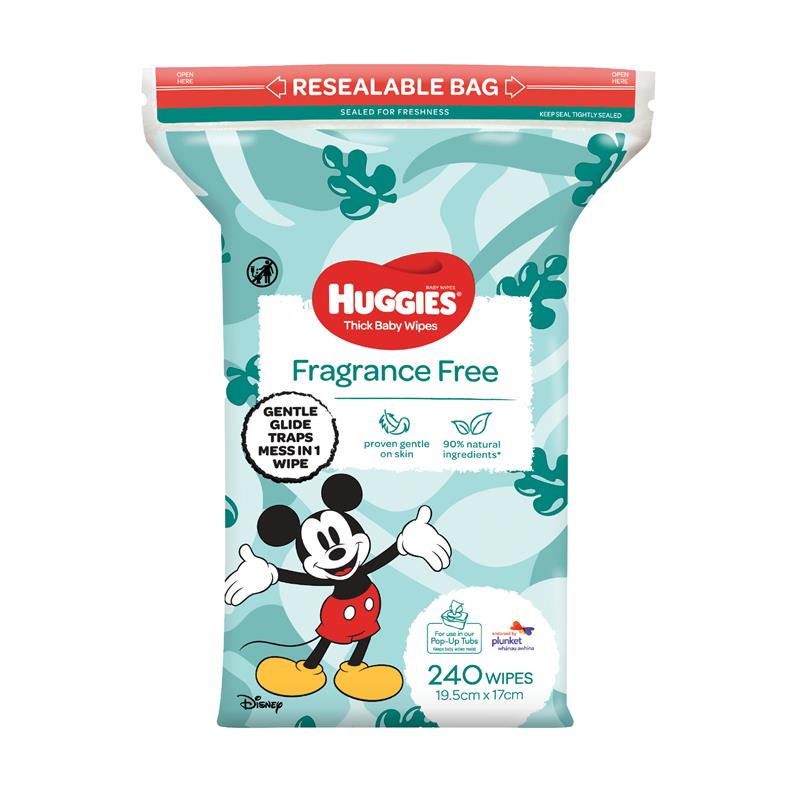 Huggies Baby Wipes Fragrance Free (240 Wipes)