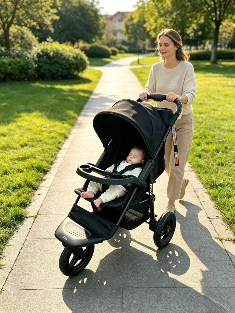 Neeva 3-Wheel Stroller Travel System with Neeva Royal Fawn Capsule - BROWN