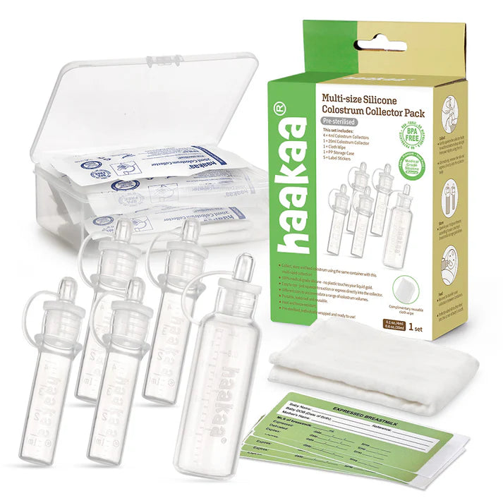 Haakaa Multi size Silicone Colostrum Collector Pack (4 x 4ml + 1 x 20ml)