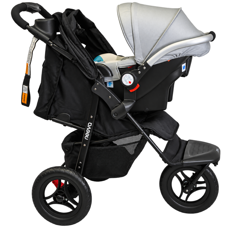 Neeva 3-Wheel Stroller Travel System with Neeva Capsule with Aluminum Handle - Light Grey & blue