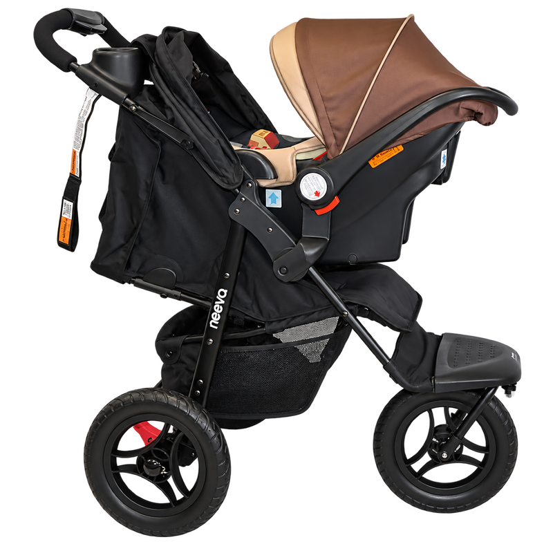 Neeva 3-Wheel Stroller Travel System with Neeva Royal Fawn Capsule - BROWN