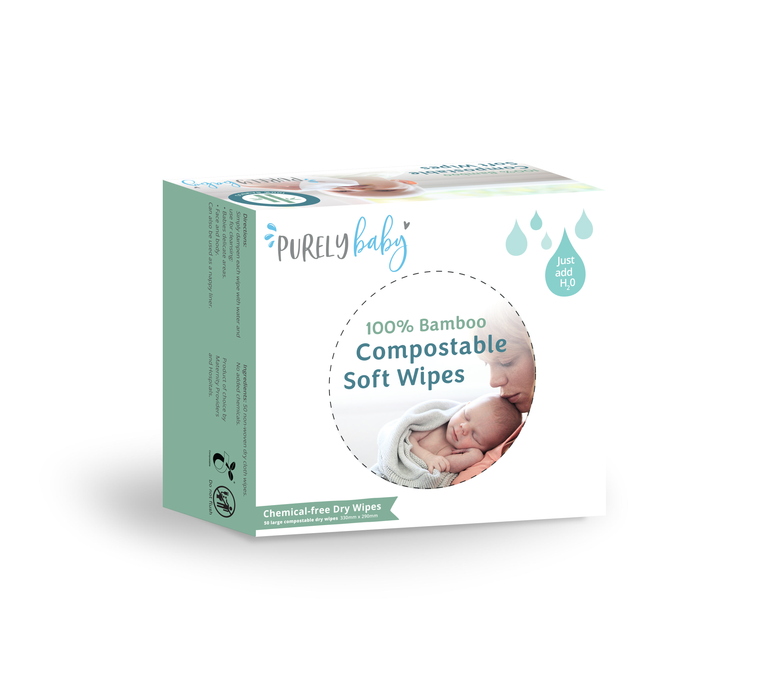 Purely Baby Dry Wipes ( Large Compostable Wipes) 50 Pack