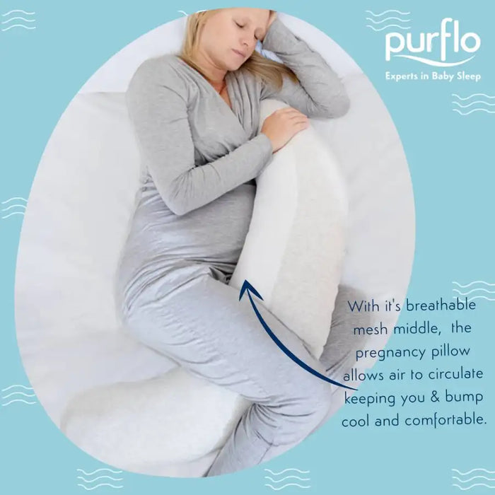 Purflo Breathe Pregnancy Pillow - Minimal Grey