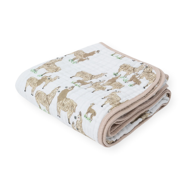 Little Unicorn COTTON Muslin Quilt 120x120cm *CLEARANCE*