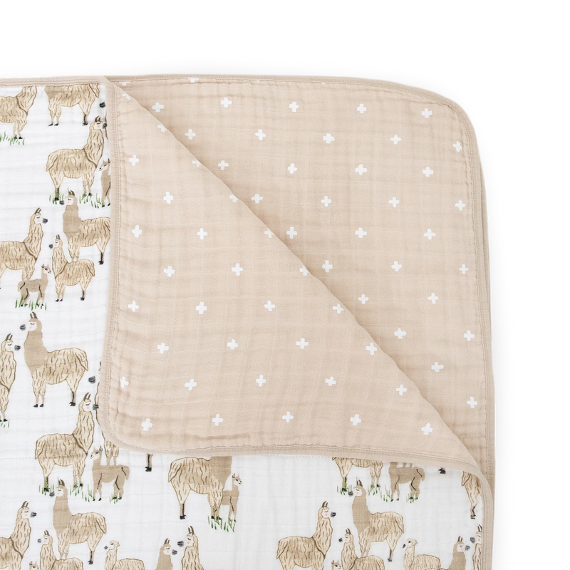 Little Unicorn COTTON Muslin Quilt 120x120cm *CLEARANCE*