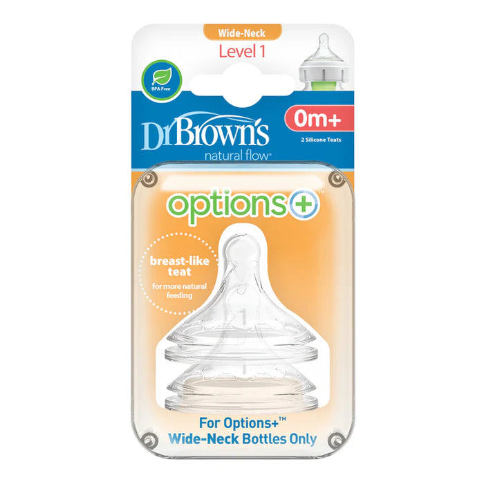Dr Brown's Options+ Anti Colic Wide Neck Teats