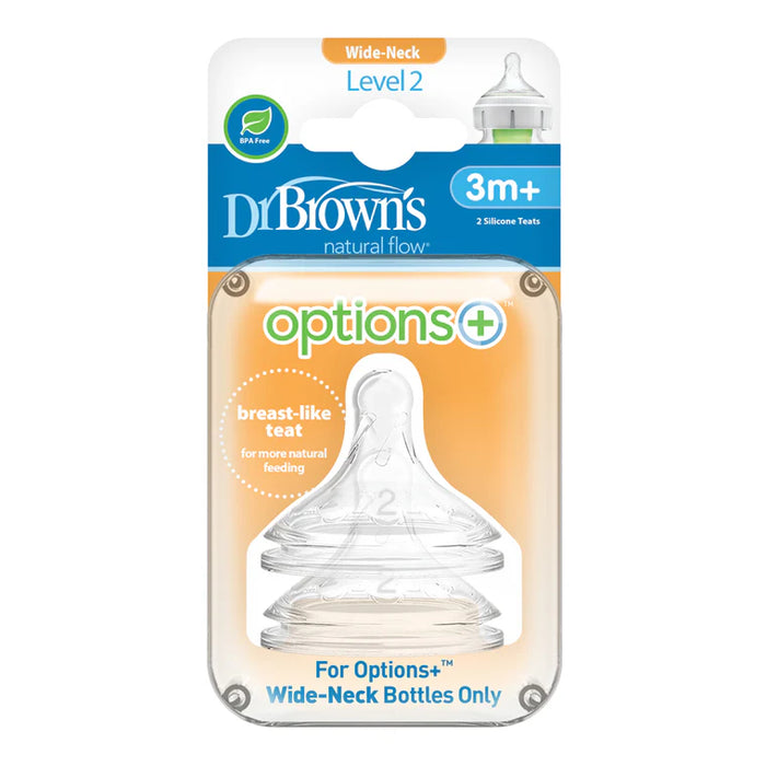 Dr Brown's Options+ Anti Colic Wide Neck Teats