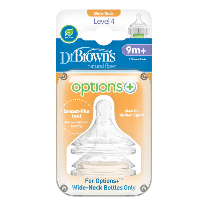 Dr Brown's Options+ Anti Colic Wide Neck Teats
