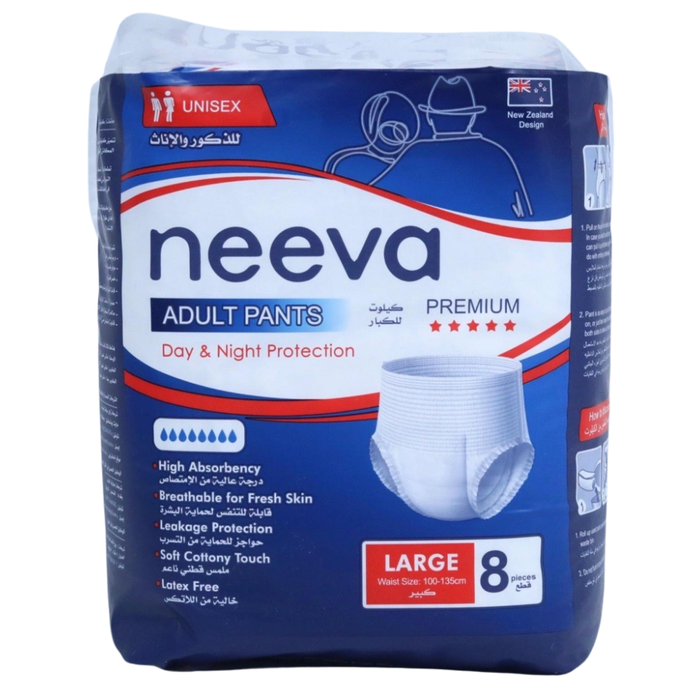 Neeva Disposable Adult Pants - Large - Pack of 8 pants