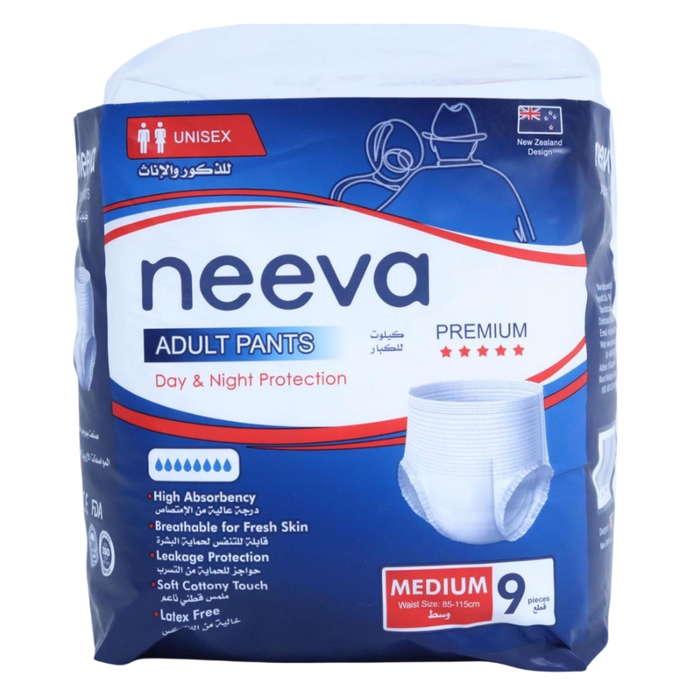 Neeva Disposable Adult Pants - Medium - Pack of 9 pants