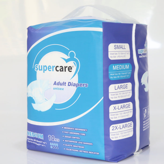 SuperCare Disposable Adult Diapers Size Medium Pack of 10 pcs (AD-CH)