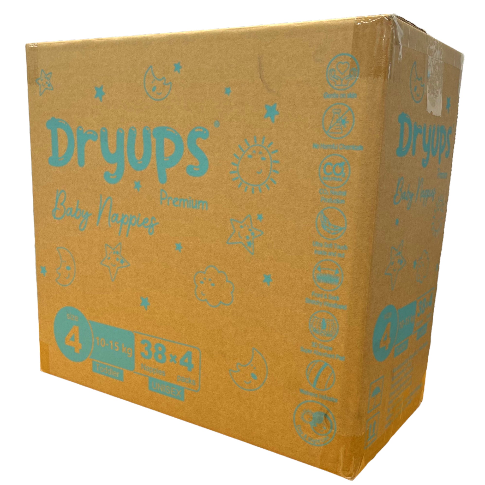 Dryups Premium Nappies Unisex Size 4 Toddler (10-15kg) — Babyonline