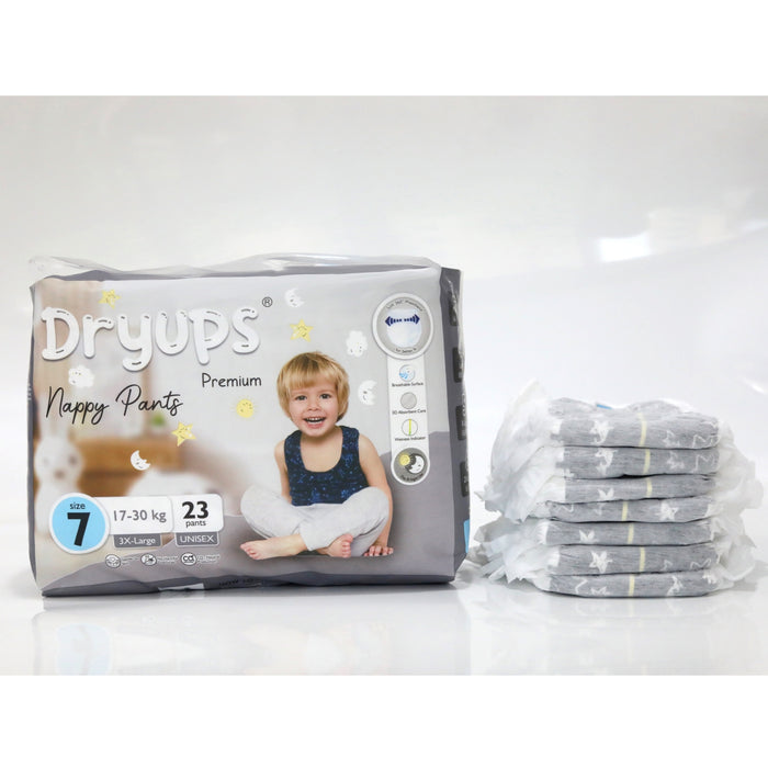 Dryups Premium Nappy Pants Unisex Size 7 3X-Large (17-30kg) — Babyonline