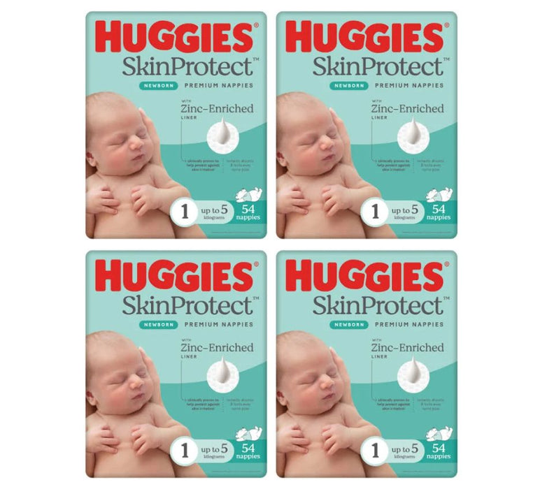 Huggies Newborn VALUE BOX (Up To 5kg) UNISEX 216 Nappies