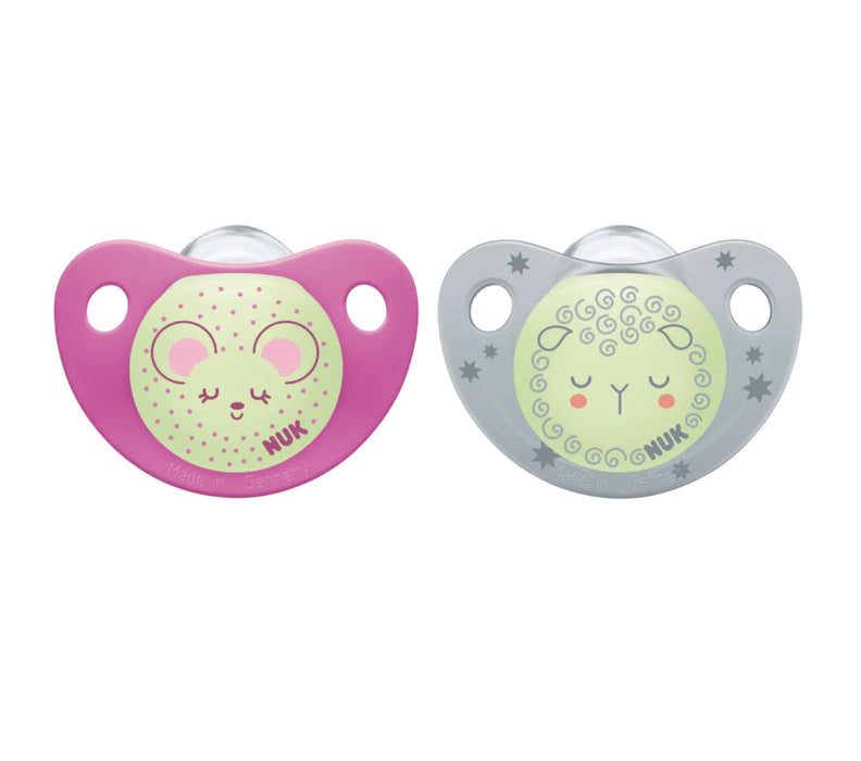 NUK *SILICONE * Glow in the Dark Pacifiers - Pack of 2
