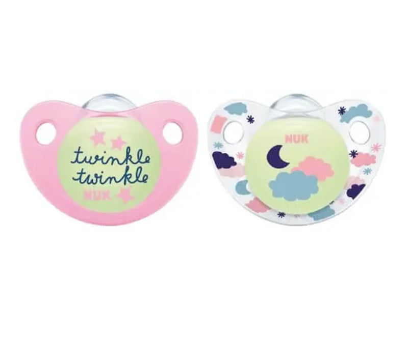 NUK *SILICONE * Glow in the Dark Pacifiers - Pack of 2