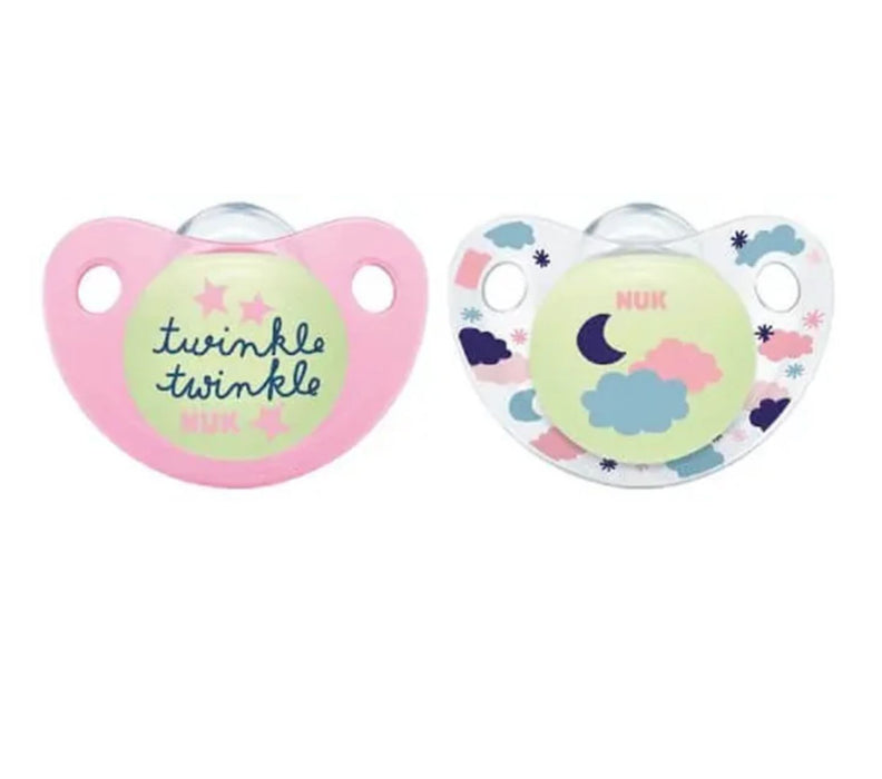 NUK *SILICONE * Glow in the Dark Pacifiers - Pack of 2