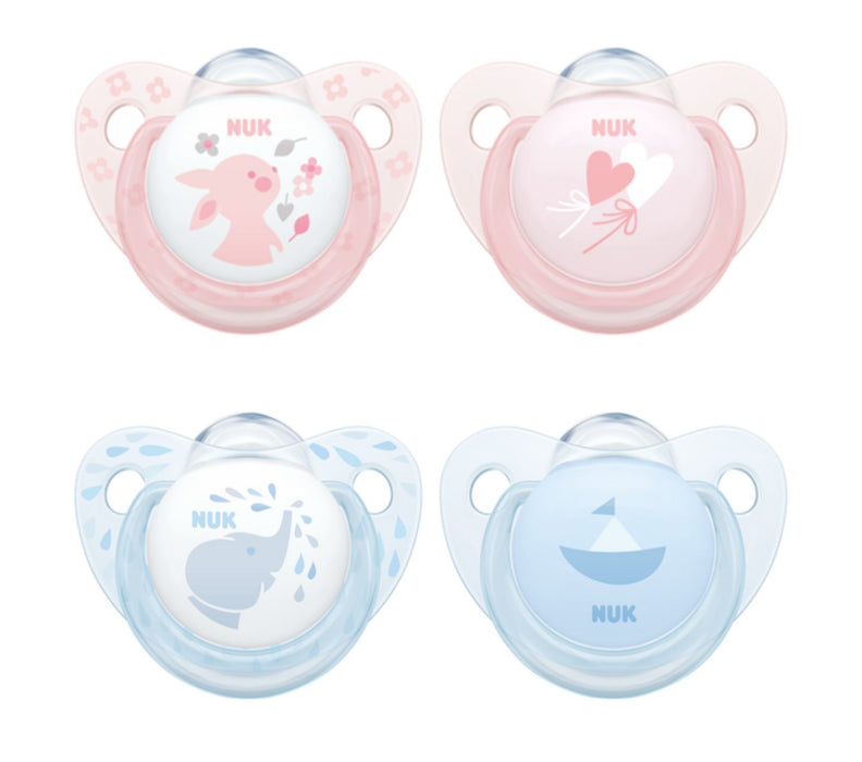 NUK *SILICONE* Pacifiers Rose & Blue Collection - Pack of 2